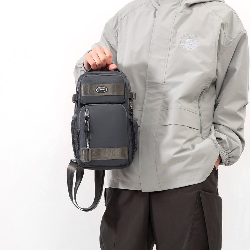 Trendy Casual Men'S Chest Bag Fashionable Multi-Pocket Commuter Handbag Large Capacity Lightweight All-Match Shoulder Crossbody Bag - Image 5