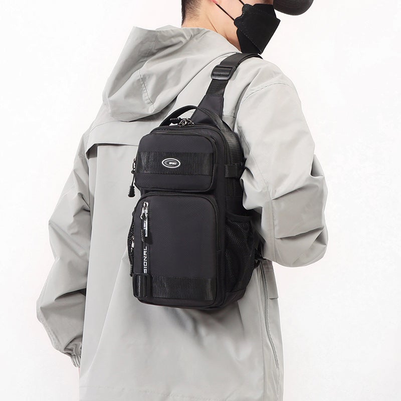 Trendy Casual Men'S Chest Bag Fashionable Multi-Pocket Commuter Handbag Large Capacity Lightweight All-Match Shoulder Crossbody Bag - Image 4