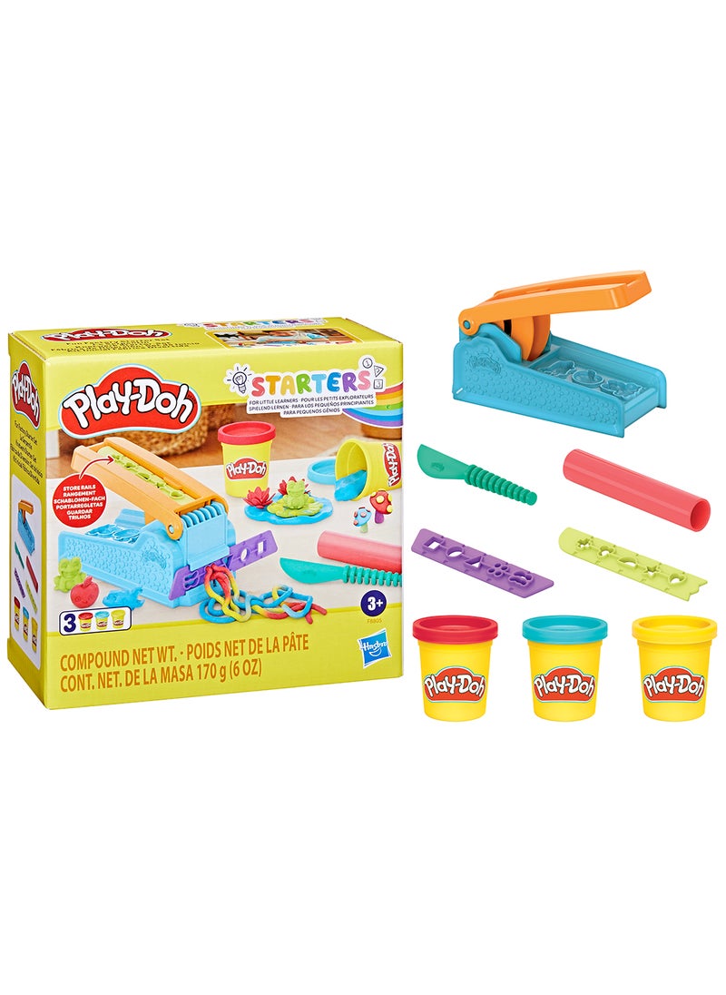 Play-Doh مجموعة انطلاقة مصنع المرح، ألعاب قبل المدرسة للأطفال من عمر 3 سنوات للبنات والأولاد، مجموعة فنون وحرف يدوية للأطفال، 3 ألوان من مركب النمذجة  - Image 1
