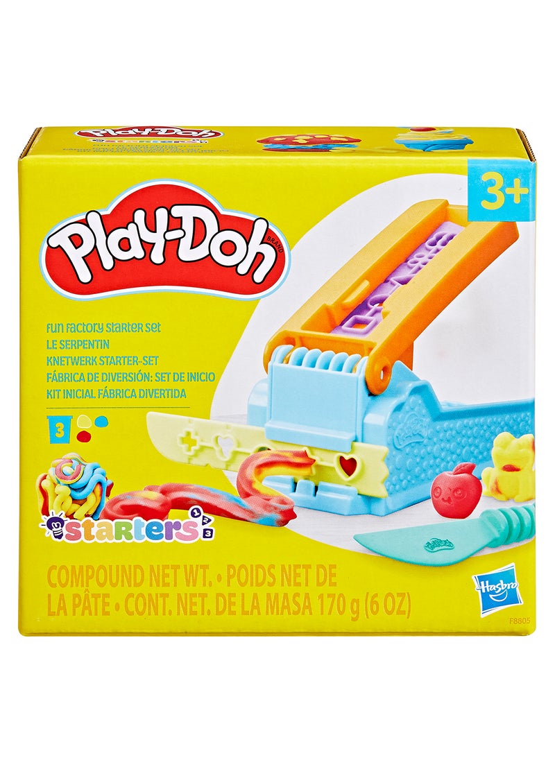 Play-Doh مجموعة انطلاقة مصنع المرح، ألعاب قبل المدرسة للأطفال من عمر 3 سنوات للبنات والأولاد، مجموعة فنون وحرف يدوية للأطفال، 3 ألوان من مركب النمذجة  - Image 2