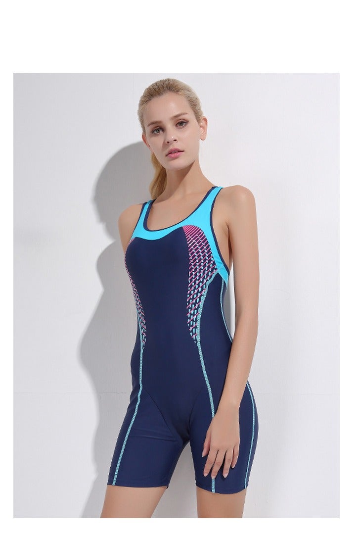 SPORT One-Piece Women's Sleeveless vest swimsuit, Surfing suit, Beach wear, Sports suit, Jumpsuit, Suitable For Beach/Water park/Vacation/Swimming pool, Skin friendly swimming (Blue)  - Image 1