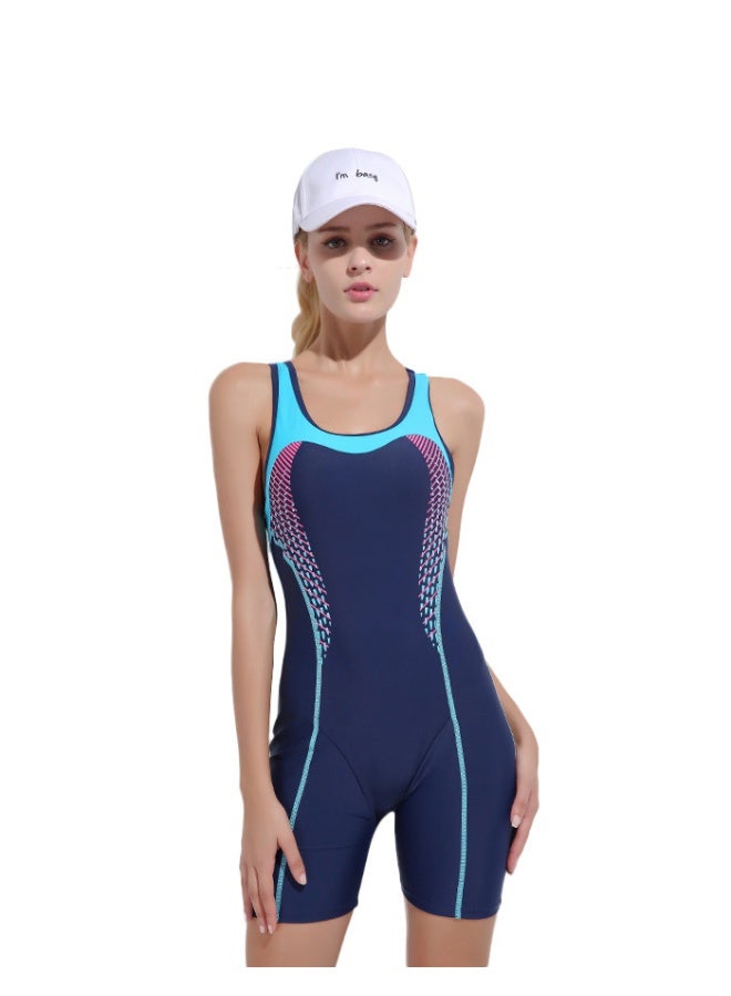 SPORT One-Piece Women's Sleeveless vest swimsuit, Surfing suit, Beach wear, Sports suit, Jumpsuit, Suitable For Beach/Water park/Vacation/Swimming pool, Skin friendly swimming (Blue)  - Image 2