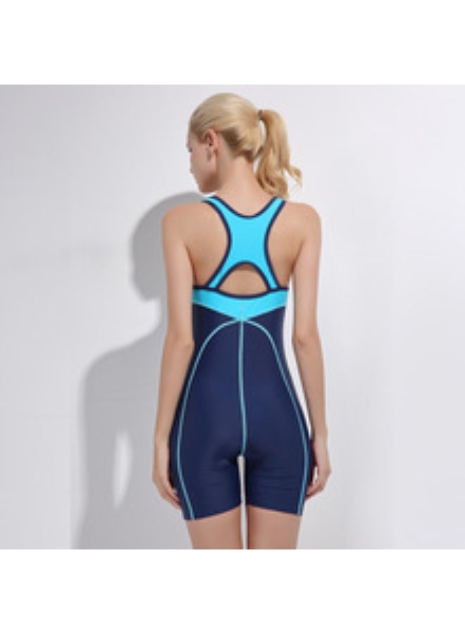 SPORT One-Piece Women's Sleeveless vest swimsuit, Surfing suit, Beach wear, Sports suit, Jumpsuit, Suitable For Beach/Water park/Vacation/Swimming pool, Skin friendly swimming (Blue)  - Image 4