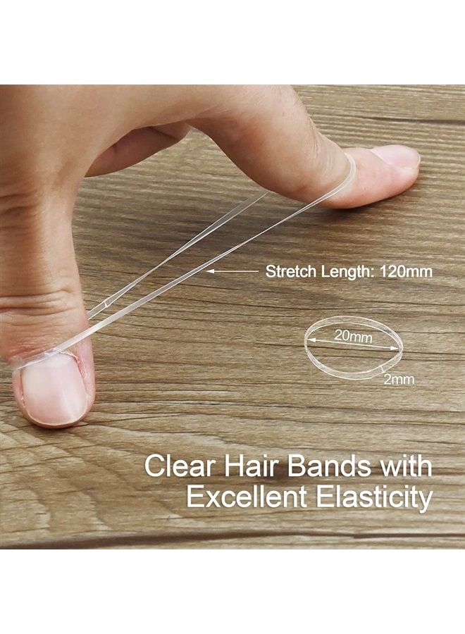 EAONE أربطة شعر مطاطية شفافة، EAONE 2500 قطعة أربطة شعر صغيرة بدون ضرر لربط شعر الأطفال، أربطة صغيرة لذيل الحصان، مطاط مرن للفتيات والنساء، ملحقات تصفيف الشعر مع عبوة صندوقية - Image 2