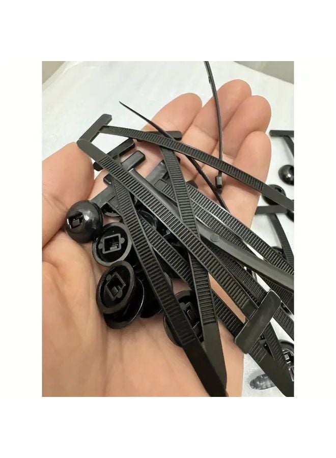 Black 100pcs Quick Release Self Locking Nylon Zip Ties UV Resistant High Temperature Proof - Image 3