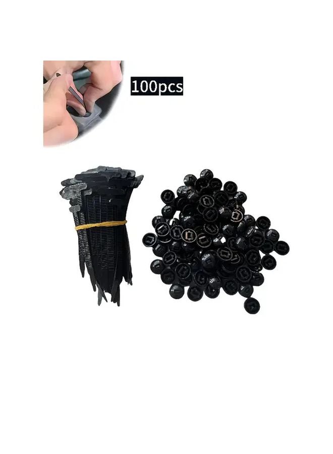 Black 100pcs Quick Release Self Locking Nylon Zip Ties UV Resistant High Temperature Proof - Image 1