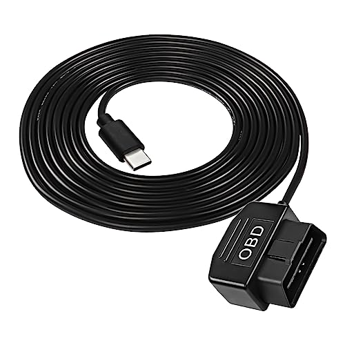 XMSJSIY OBD Power Cable for Dash Camera Type C OBD2 Power Cable Adapter Hardwire Charger Cable with Switch Button Connector Charger 24 Hours Surveillance for Dash Camera GPS DVR 35M - Image 1