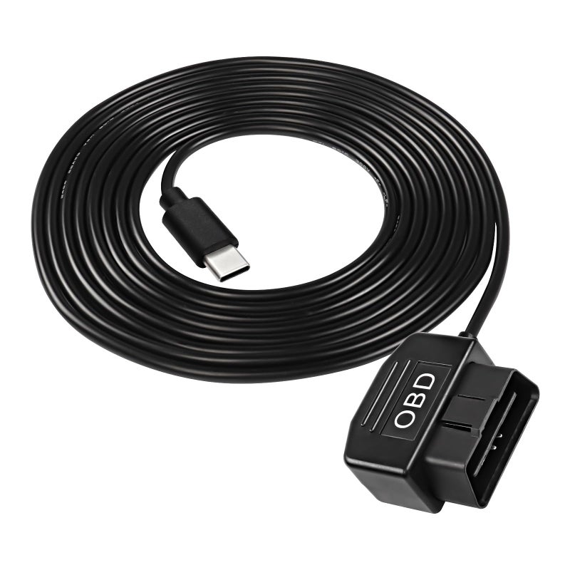 XMSJSIY OBD Power Cable for Dash Camera Type C OBD2 Power Cable Adapter Hardwire Charger Cable with Switch Button Connector Charger 24 Hours Surveillance for Dash Camera GPS DVR 35M - Image 2