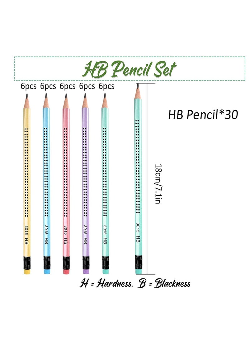 Generic 30-Pack Premium HB Pencils: Pre-sharpened, Non-slip Grip with Erasers—Perfect for Exams, Sketching and Everyday Writing in School, Office or Studio.  - Image 2