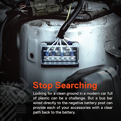 ONLINE LED STORE True Mods 12-Way Modular Ground Terminal Block [Expand with Up to 12 Fuses] [Protective Cover] [Copper Bus Bar] Negative Power Distribution Busbar for Truck Marine Boat Automotive Motorcycle UTV ATV - Image 3