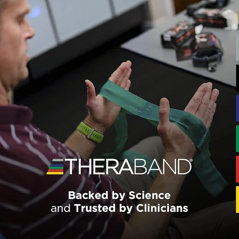 ثيرا باند THERABAND CLX 9 شرائط حلقية مقطوعة مسبقًا، مقاومة عالية، لون أخضر - Image 5