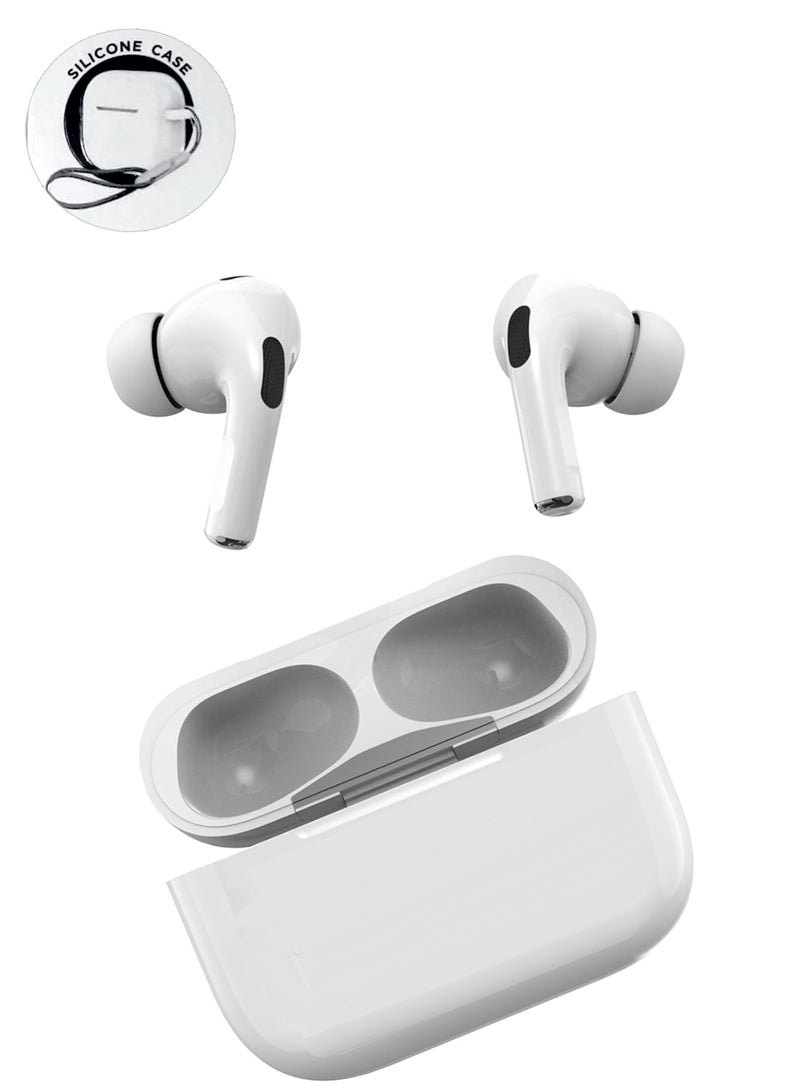 CHAPPELINE BL12 4in1 Wireless Earbuds Headset, Bluetooth Headphones In Ear with ENC Noise Cancelling Deep Bass Mic, Bluetooth Earphones, Ear Buds Headphones Waterproof with Free Silicone Case - White - Image 1