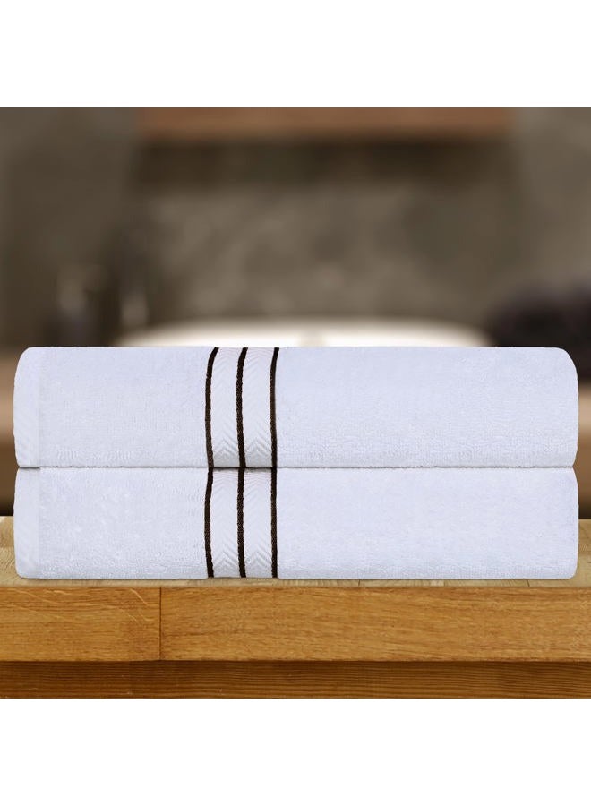 Superior Turkish Cotton Ultra-Plush 2-Piece Bath Sheet Set, Oversized Towels for Adults and Kids, Hotel Collection, Fluffy Soft, Quick Drying, Home Essentials, Guest Bathroom, Apartment, Chocolate - Image 2