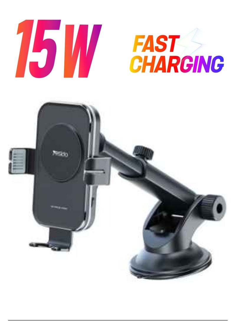 Yesido 15w Wireless Fast Charging Smart Recognition Wireless Phone Holder - Image 1