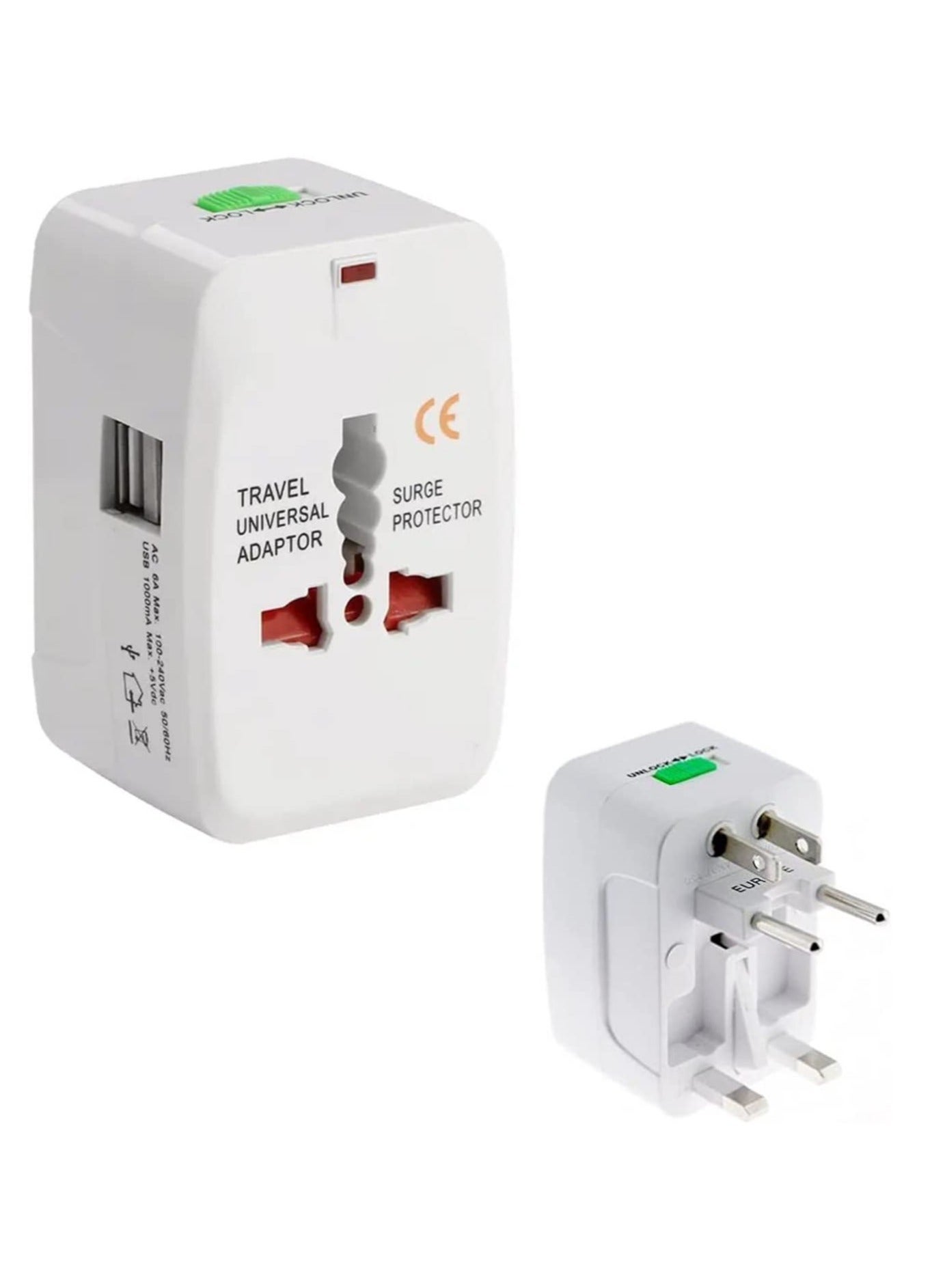 TYCOM Travel adapter worldwide All in One Universal Power Plug Adapter with Dual USB Ports Cell Phone Laptop.