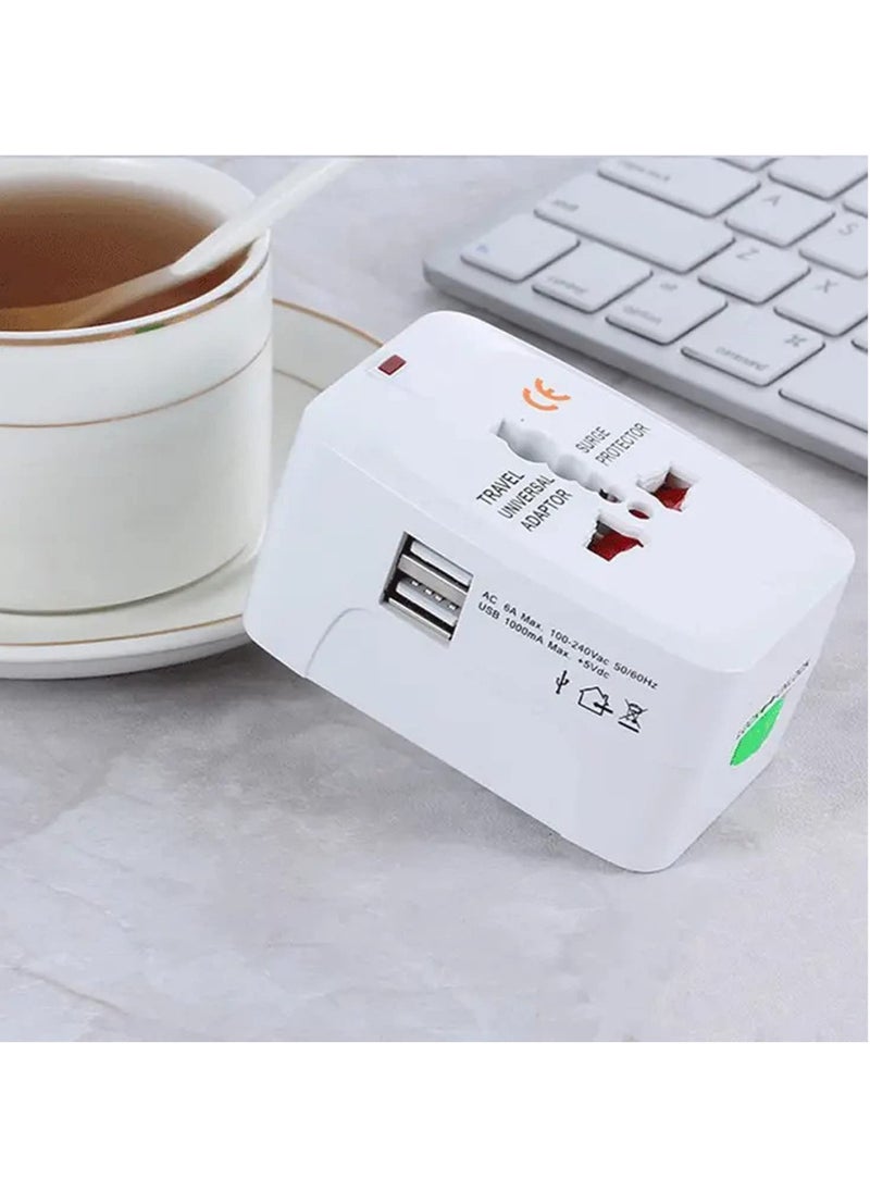 TYCOM Travel adapter worldwide All in One Universal Power Plug Adapter with Dual USB Ports Cell Phone Laptop.  - Image 2