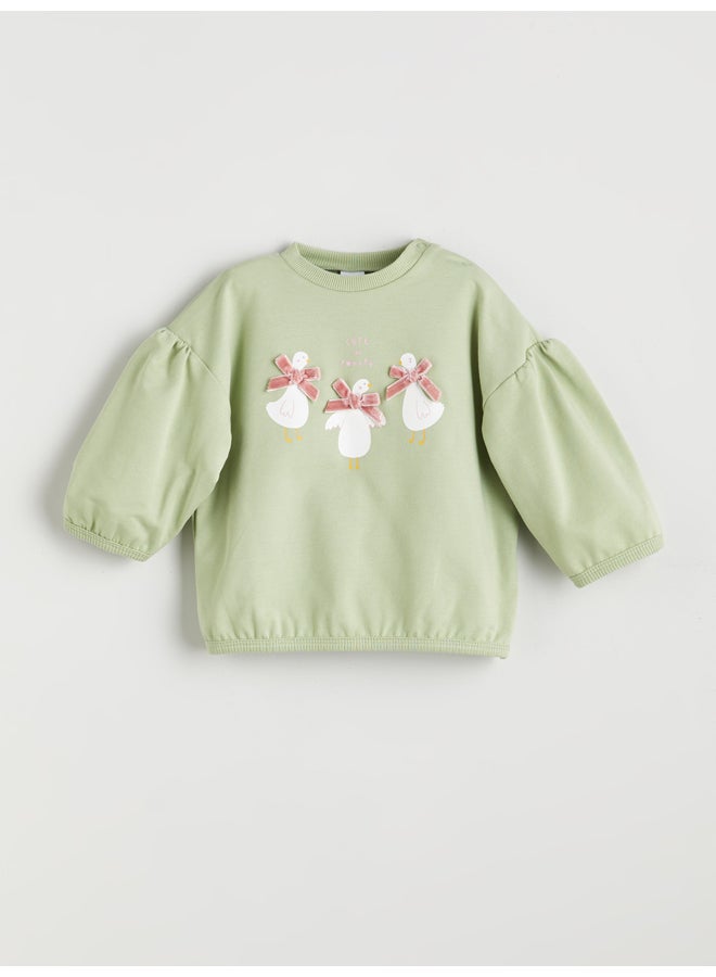 LC WAIKIKI Crew Neck Baby Girls' Sweatshirt and Leggings 2 Pack - Image 2