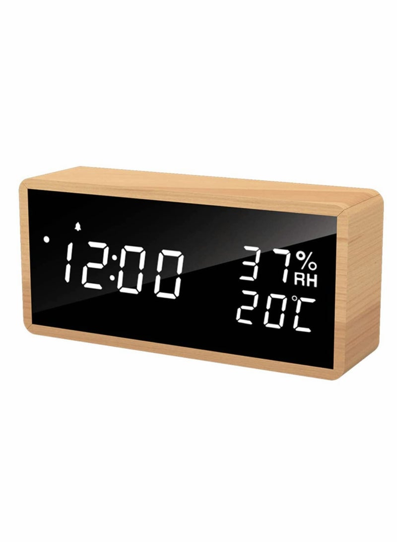 Wooden Digital Alarm Clock for Bedside Use, Stylish and Functional Timepiece - Image 1