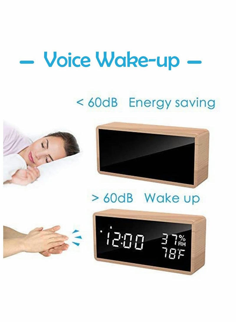 Wooden Digital Alarm Clock for Bedside Use, Stylish and Functional Timepiece - Image 5