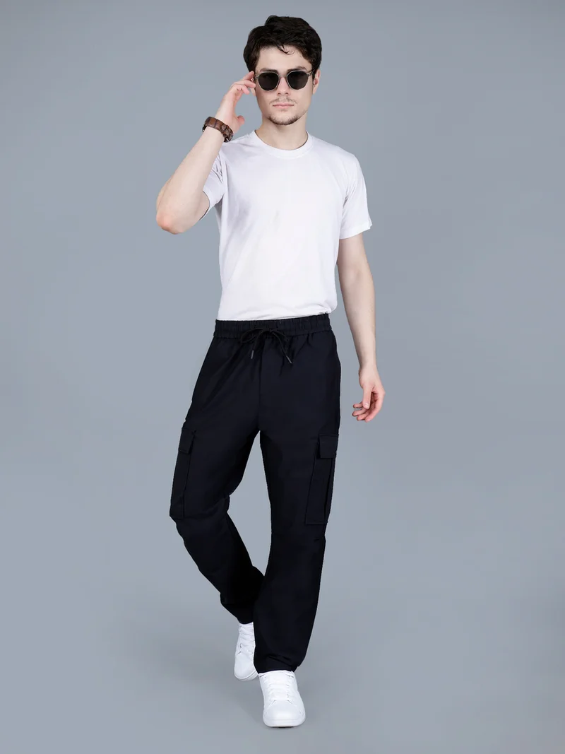 Fort Collins Fort Collins Men Solid Cargo Pants with Drawstring