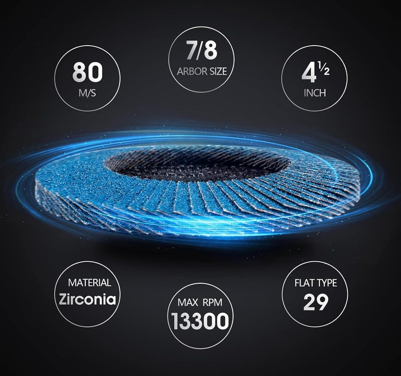 S SATC Flap Discs 4-1/2 Inch 40 Grit Zirconia Grinding Wheel Type 29 Abrasive Discs Flap Wheel for Angle Grinder - 20 Pack - Image 5