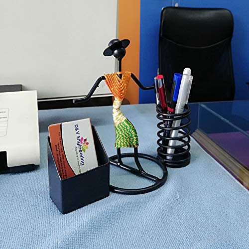 D&V ENGINEERING - Creative in innovation D&V Engineering Pen,Pencil and Visiting Card Holder with Indian Tricolor/Tiranga Dressed Lady - Image 4
