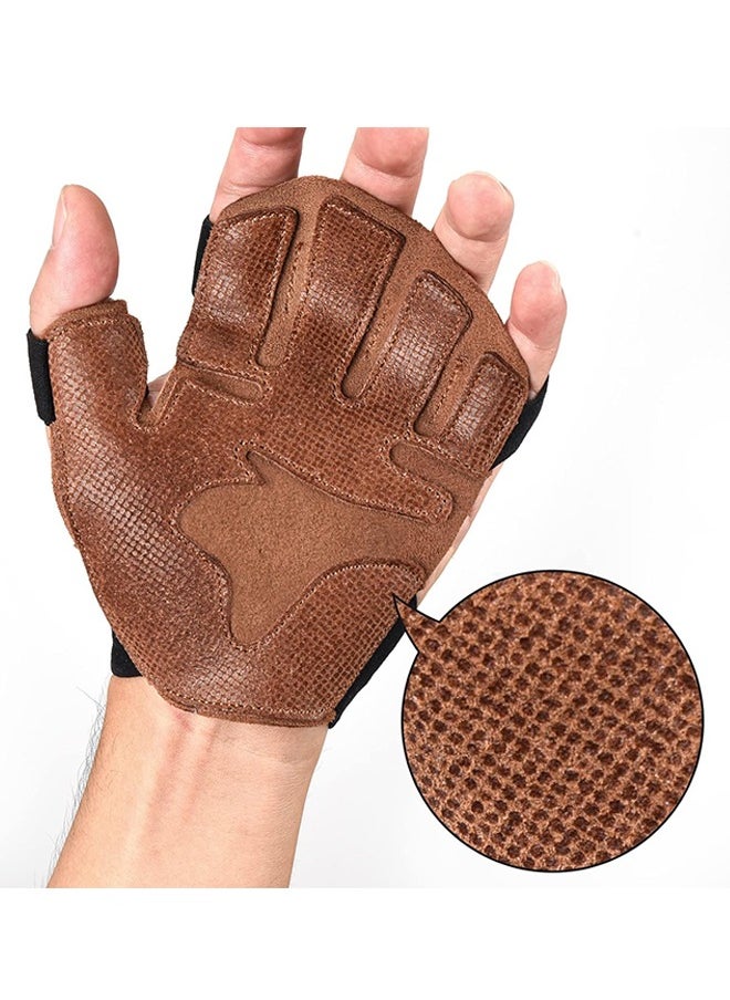 Polish'D - Workout Gloves for Men Women, Weight Lifting Gloves with Padded Leather Palm Grip Gym Gloves Durable Exercise Gloves for Kettlebell, Pull-Ups, Row, Cross Training - Image 1