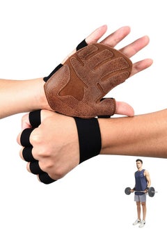 Polish'D Workout Gloves for Men Women, Weight Lifting Gloves with Padded Leather Palm Grip Gym Gloves Durable Exercise Gloves for Kettlebell, Pull-Ups, Row, Cross Training  - Image 1