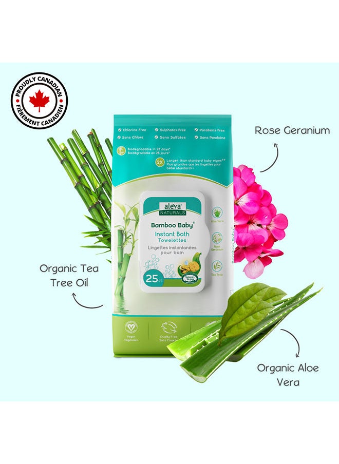 Aleva Naturals - Bamboo Baby Instant Bath Towelettes - 25Ct - Image 1
