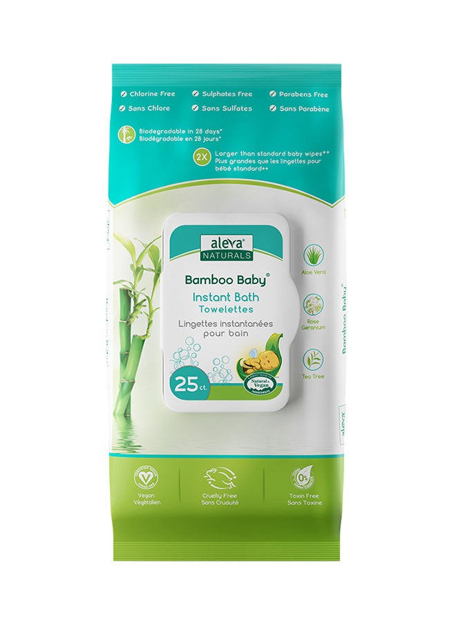 Aleva Naturals - Bamboo Baby Instant Bath Towelettes - 25Ct - Image 1