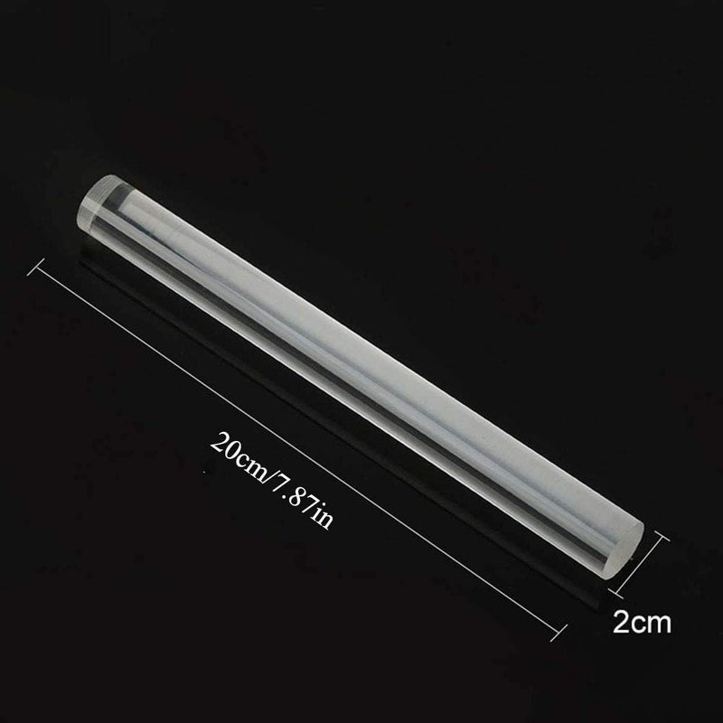 Oytra Clay Roller 2 Pack Acrylic Rolling Rod Pin 8 Inches 2 cm Diameter for Polymer Clay Cake Fondant Bar Roller Roll Stick for Shaping Sculpting Clear Transparent - Image 3