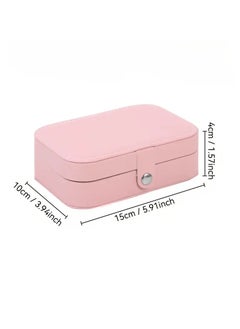 CloverIsland Luxury Faux Leather Jewelry Box with Buckle Closure - Charming Style Organizer with Fabric Lining Without Electricity - Multi-Use Double Layer Storage for Earrings, Necklaces, Rings - Rectangular Desk Accessory with Secure Lock  - Image 3