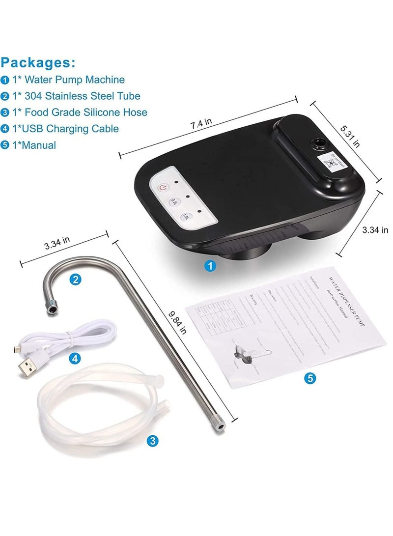 Rechargeable Pump Bottled Automatic Water Dispenser Black White 9.4x9x13.9cm  - Image 3