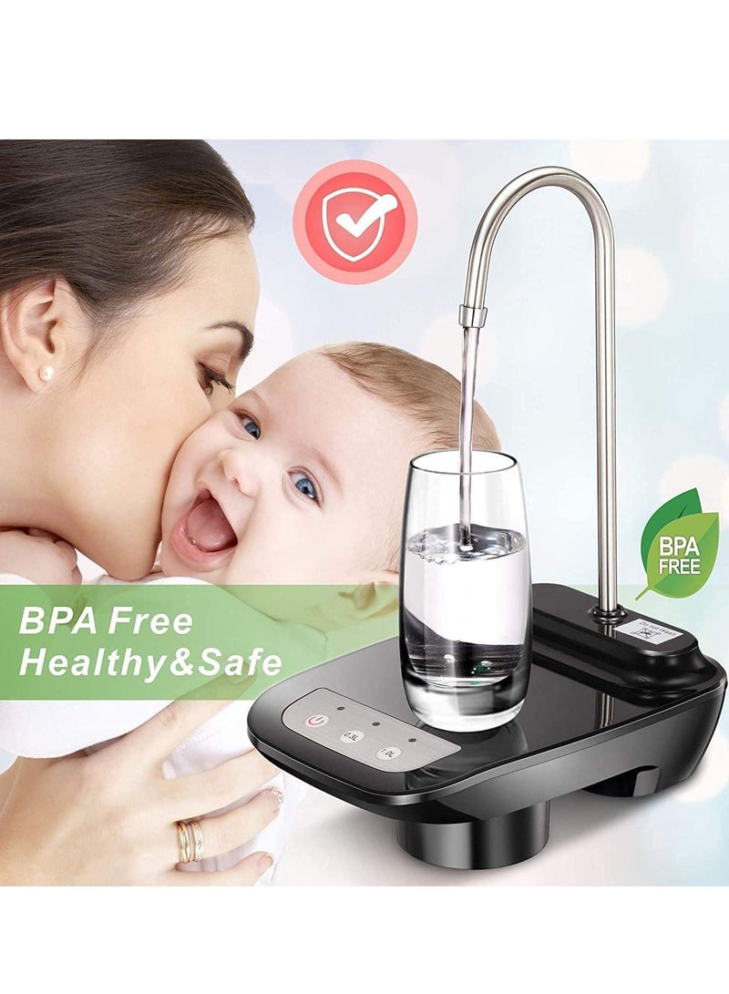 Rechargeable Pump Bottled Automatic Water Dispenser Black White 9.4x9x13.9cm  - Image 2
