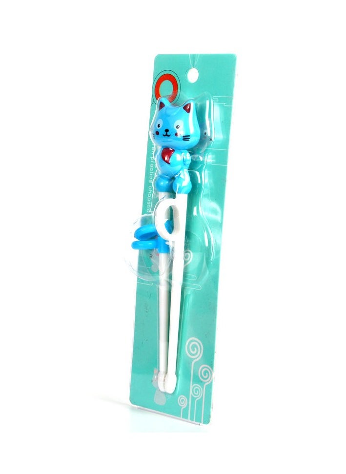 General - 2 pairs of children's chopsticks, kitten children's learning assistant practice chopsticks, training chopsticks individually packaged, suitable for beginners and toddlers (pink + blue) can be used repeatedly - Image 1