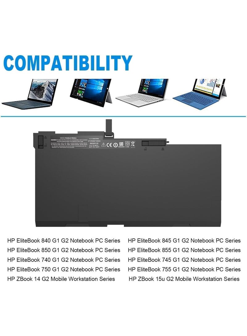 Zexen بطارية بديلة CM03 CM03XL CO06 CO06XL متوافقة مع (H.P) EliteBook 740 745 750 840 845 850 G1 G2 سلسلة تناسب 716724-717376-001 CM03050XL CM03050XL-PL - Image 4