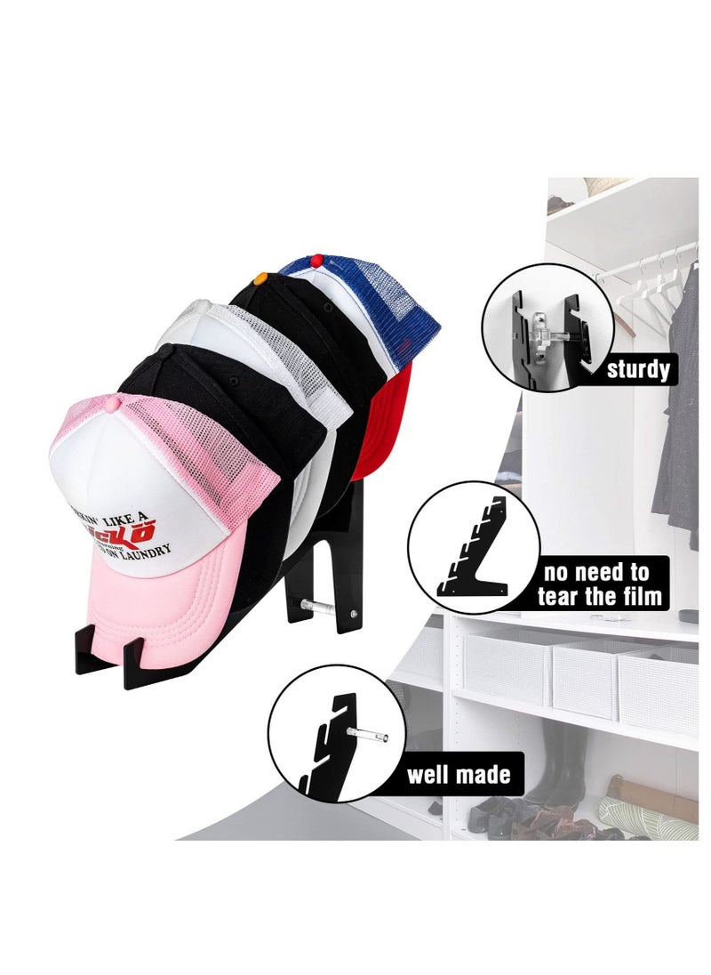 Generic - Hat Racks for Baseball Caps, Cap Holder- Wall Mount or Stand Up - Hold to 10 Caps Display and Storage Bedroom, Closet, Dresser, Entrance(2PCS, Black) - Image 1