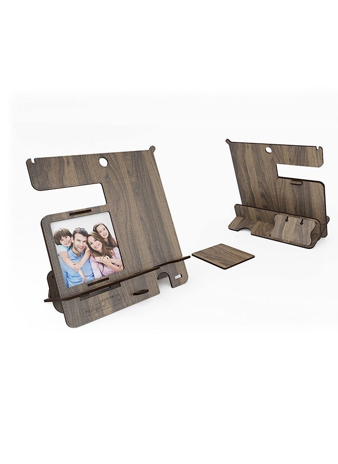 Home Canvas - Home Canvas Charging Station Storage Organizer for Multiple Devices Including Phone, Smart Watch, Laptop, Tablet Perfect as an Electronic Organizer Great Gift for Men and Women Walnut - Image 1