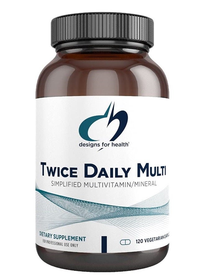 designs for health Methylated Multivitamin for Women & Men - Twice Daily Multimineral Supplement & Multivitamin Without Iron + Methylated B12 and Folate, Vitamin C, K, D, E + More (120 Capsules)  - Image 1