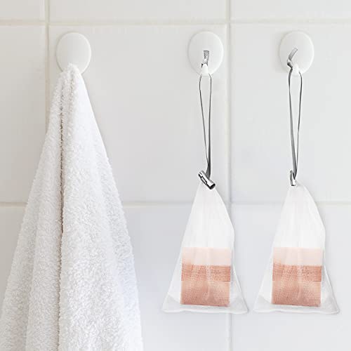 Cobahom 6 Pcs Mesh Soap Bag Mesh Foaming Net Soap Sack Bags Soap Handmade Soap Bubble Mesh Net Bags with Drawstring for Bath & Shower (Gray) - Image 2