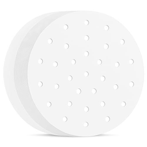 Air Fryer Parchment Paper Set of 100 10 inch Air Fryer LinerBamboo Steamer LinersPerforated Parchment Paper for Air Fryer Steaming Basket and More 6789 Inch Available