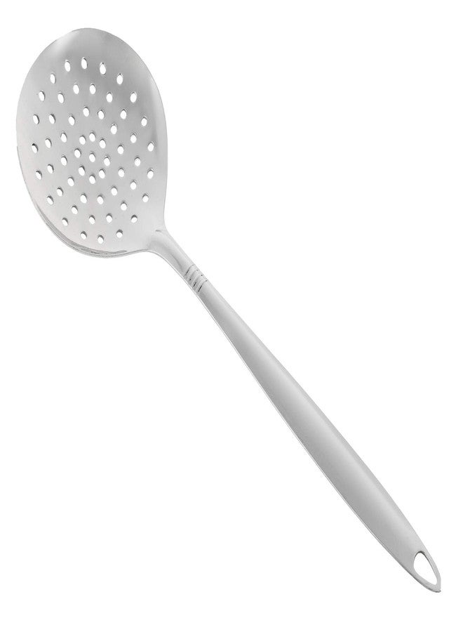OFXDD Handheld Stainless Steel Slotted Spoon Skimmer - Cooking Skimming Ladle Kitchen Utensil - Metal Cooking Strainer with Handle - Image 2