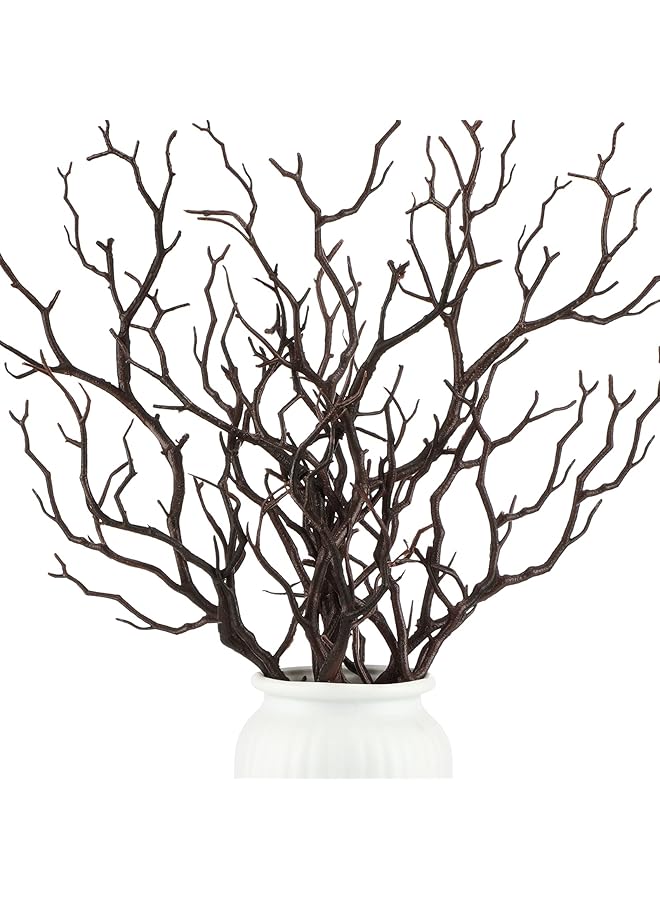 erorex Artificial Antler Dried Tree Branches Plastic Manzanita Branches Decorative Plant Twigs Dry Branch Decor For Wedding Table Decoration Halloween Party Home Supplies Dark Brown  - Image 1