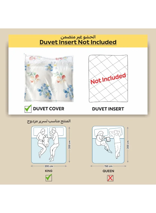 Donetella Digital Print Duvet cover Set, King Size 220x240 cm - 6-Pcs Bed Set, ,Emirate Collection, Microfiber - 1 Duvet Cover, 1 Fitted Sheet, 2 Pillow Shams, 2 Pillowcases (Filler Not Include)
