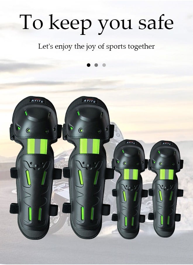 DUNISO - 4 Pcs Adjustable Motobike Elbow Knee Pad Set,Anti Wrestling Cycling Knee Brace and Elbow Guards,Anti-scratch Ride Protector Gear,for Motocross Mountain Bike Horse Racing - Image 1