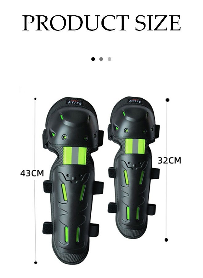 DUNISO - 4 Pcs Adjustable Motobike Elbow Knee Pad Set,Anti Wrestling Cycling Knee Brace and Elbow Guards,Anti-scratch Ride Protector Gear,for Motocross Mountain Bike Horse Racing - Image 1
