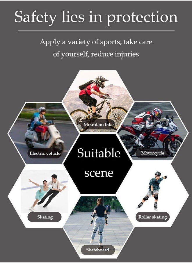DUNISO - 4 Pcs Adjustable Motobike Elbow Knee Pad Set,Anti Wrestling Cycling Knee Brace and Elbow Guards,Anti-scratch Ride Protector Gear,for Motocross Mountain Bike Horse Racing - Image 1