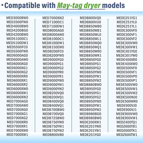 Semzohc Dryer Heating Element Kit fit for May-tag Bravos 400 2000 3000 5000 9000 Series MED3000BW0 MED3500FW0 MED4000BW0 MED4200BG0 MED4200BW0 MED5100DC1 MED5100DW1 MED5500FC0 MED5500FW0 MED6000AG0 MED6000AW0 - Image 5
