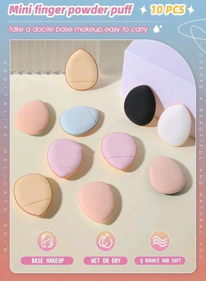 Ruby Face Rubyface Mini Finger Powder Puff 10 pcs Finger Makeup finger beauty blender Sponges, Mini Soft Cosmetic Finger Puff, Perfect for Foundation, BB Cushion, Cream, Concealer - Image 3