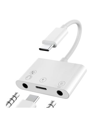 USB C to 3.5mm Audio Adapter, Charger/Headphone and AUX Port (3-in-1) Type-C ​Earbud Splitter Dongle Compatible with Samsung Apple iPhone15 Pro Max Plus/iPad 10/Air4/5/Mini6/Pro 12/HUAWEI - pzsku/ZA3010C17F2BF76CEBA68Z/45/_/1703316175/afb8ed6a-bf20-4675-9872-44ac65ce8e74